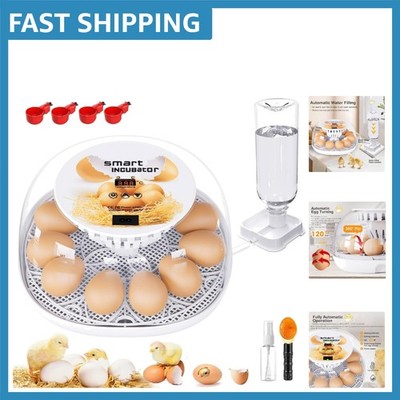 12 Egg Incubator with Automatic Turning & Water Adding for Easy Hatching