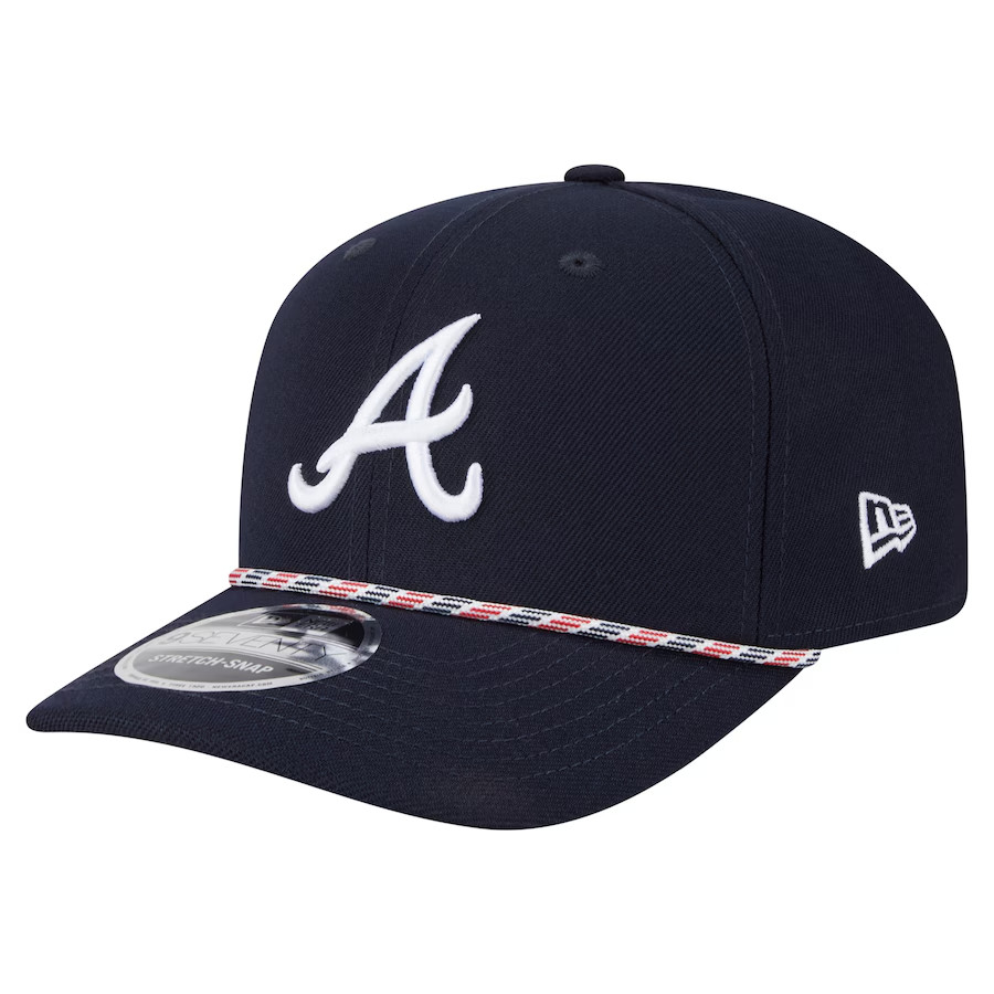 Men's Atlanta Braves New Era Navy Multi-Rope 9SEVENTY Stretch-Snap Hat