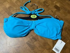 George Bikini Top Women's Size 12 Blue Padded New with Tags Swimwear