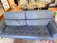 Roche Bobois 3 Seater Leather Sofa with Matching