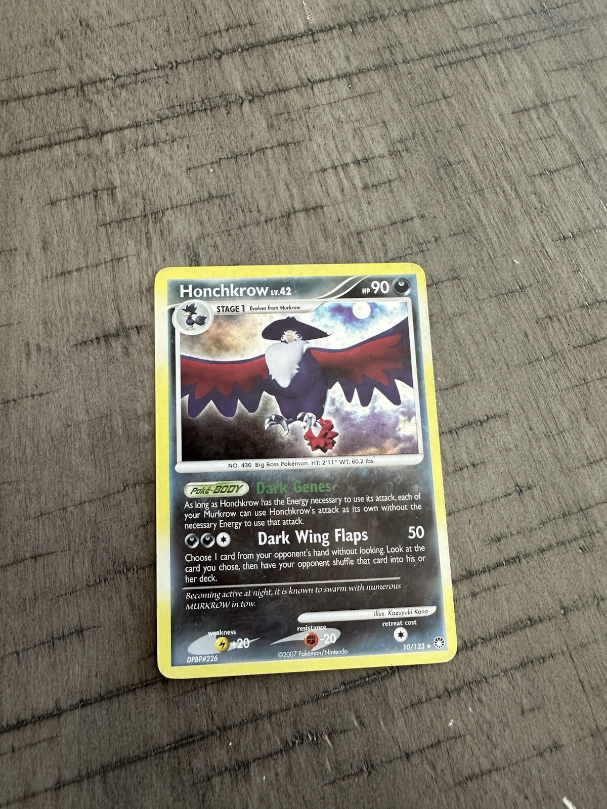 Honchkrow 10/123 Mysterious Treasures Holo