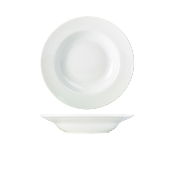 Genware Porcelain Soup Plate Pasta Dish For Hotel Restaurant 23cm/ 9"" Pack of 6
