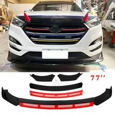 Gloss Front Bumper Lip Splitter Diffuser Red Chin Kit For Hyundai Tucson 2005-25