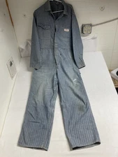 Vintage Montgomery Ward PowrHouse Coveralls Herringbone Striped Denim Size 42R