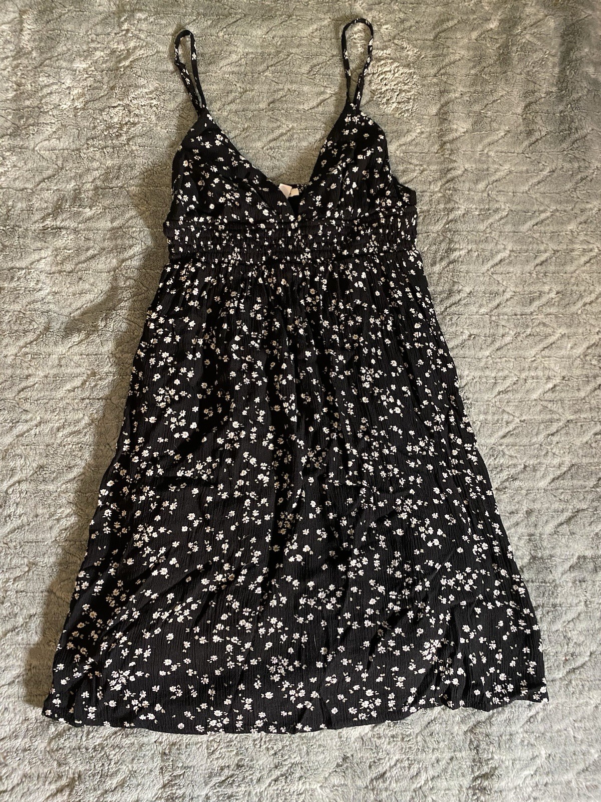 Garage Women's Babydoll Style Mini Dress Size XSmall Black Floral