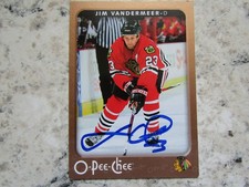 Chicago Blackhawks Jim Vandermeer Signed Autographed 2006-07 O-Pee-Chee Mint