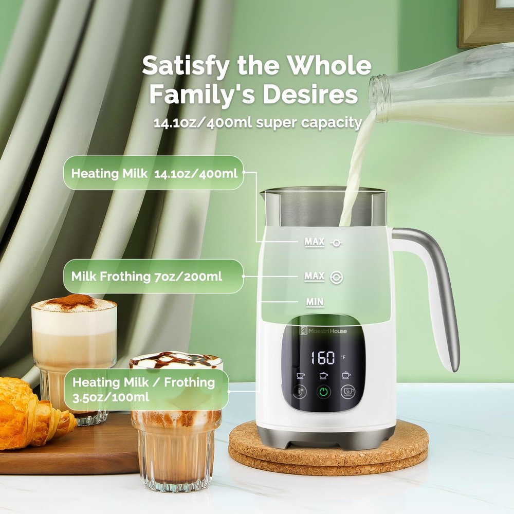 Variable Temp Milk Frother and Steamer with Adjustable Froth Thickness 14.1
