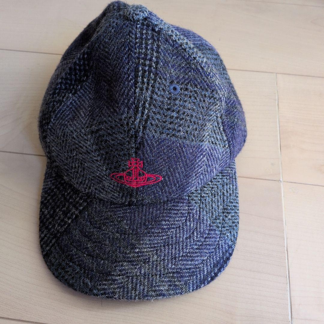 帽子 vivienne westwood Vivienne Westwood Flap Knit Hat cap orb logo gray white fashion