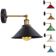 Modern Industrial Wall Light Fitting Adjustable Metal Shade E27 Indoor Light