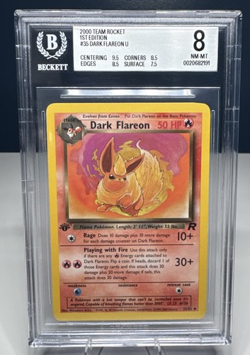 Dark Flareon (1st Edition) graded BGS 8 for sale on eBay