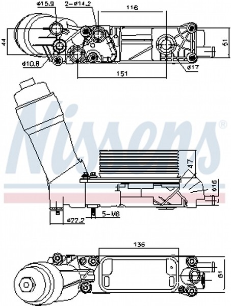 Nissens ÖLküHler MotoröL FüR Jeep Wrangler III 3.6 V6 Grand Cherokee IV-image