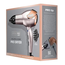 InfinitiPro Conair 1875W Ionic Hair Dryer – Rose Gold Professional Blow Dryer