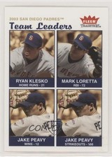 2004 Fleer Tradition Team Leaders Ryan Klesko Mark Loretta Jake Peavy #34 3c7