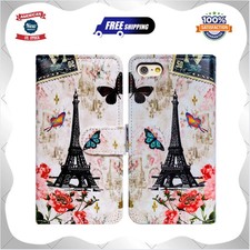 Wallet Case for iPod Touch 7 6 5 Paris Tower Leather Flip Cover Card Slot Stand