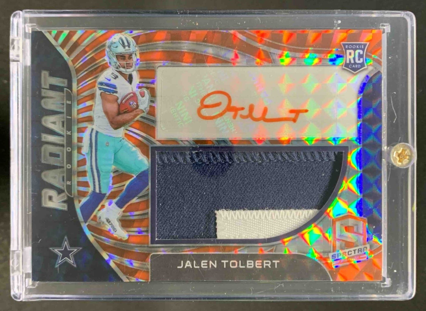 Jalen Tolbert 2022 Panini Spectra Radiant Rookie Patch Signatures RC Auto /15