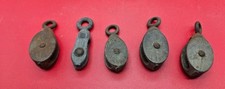 Lot of 5 Vintage Pulley Miniature Single Wheel Metal Pullies Preowned