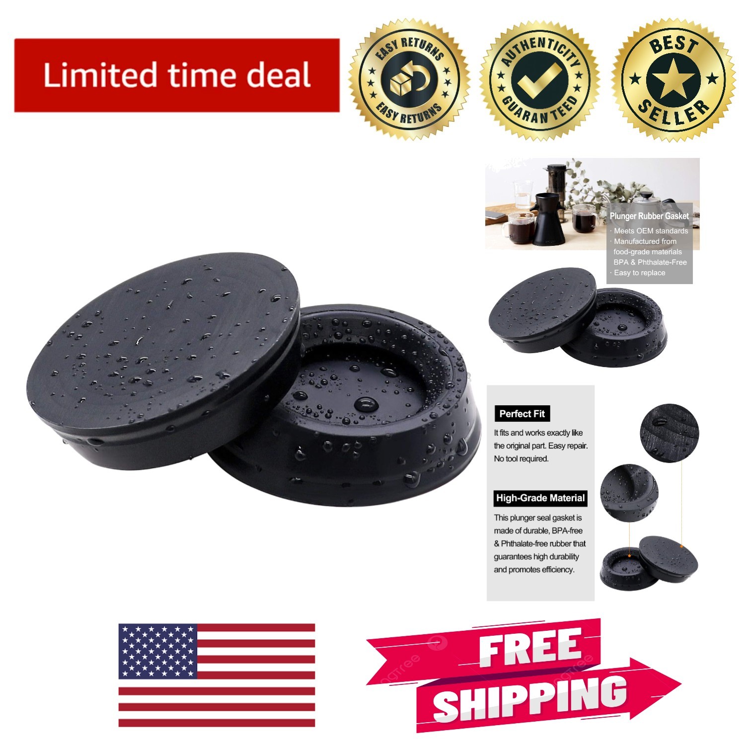 Plunger Gasket 2-pack &ndash; Leak-free Brewing