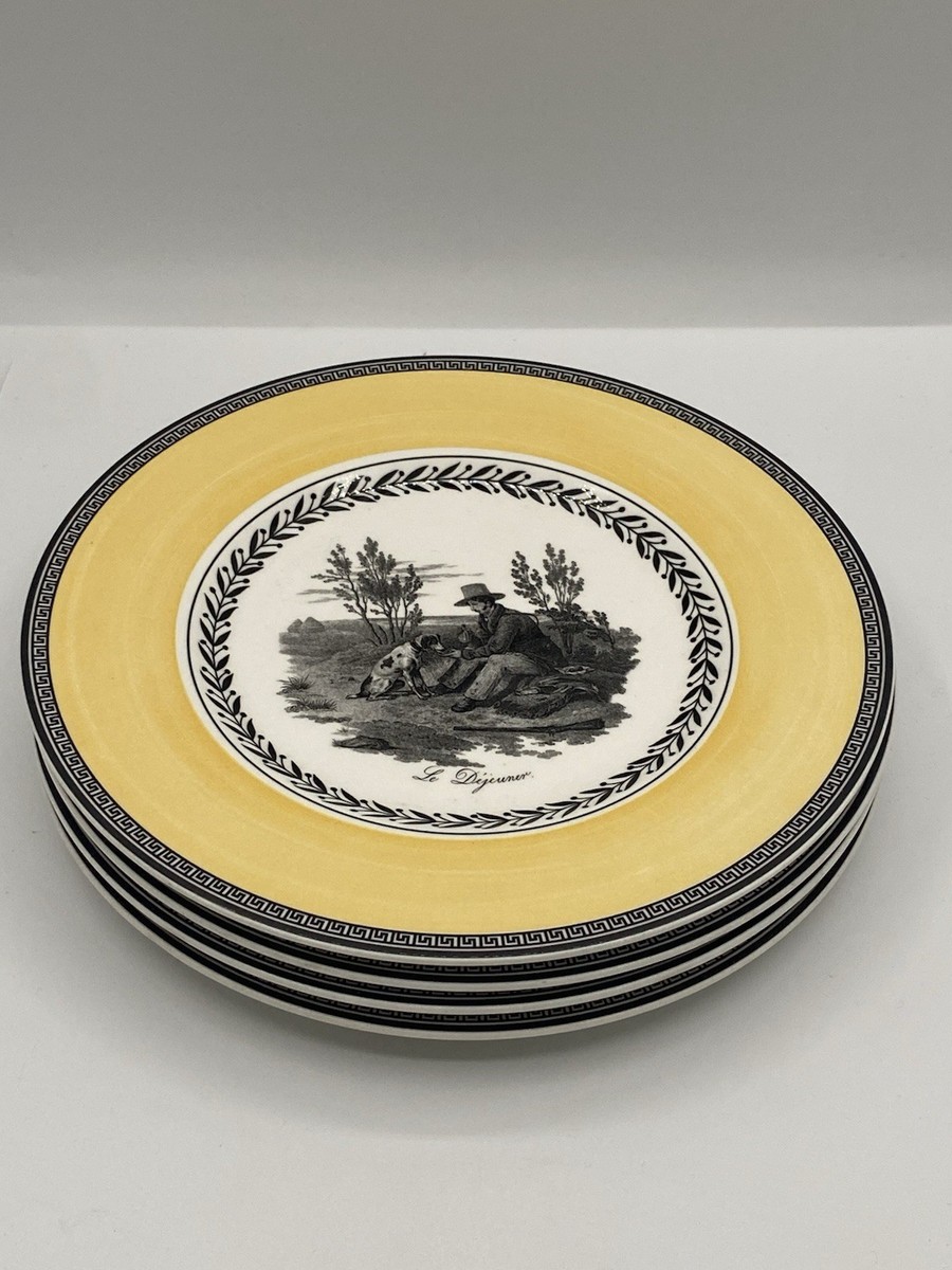 Villeroy & Boch プレート 4枚セット Set of 4 Villeroy & Boch Audun Chasse salad plates 8.5” Yellow