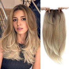 Ms Taj Clip In Hair Toppers Women Thinning Hair, 18 Inch Straight Wavy