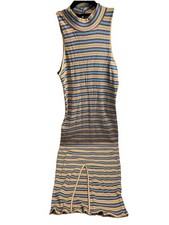 Wild Fable Maxi Tank Dress Womens M Fun Striped Sleevless Ribbed Beach