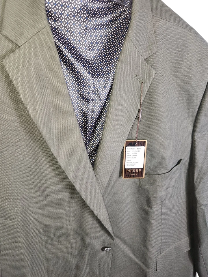 NUEVO CON ETIQUETAS Pierre Loren Para hombres 60R Olive Superior 150's Blazer Abrigo Deportivo Traje Chaqueta  Foto 3 de 4