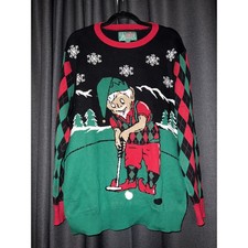 Ugly Christmas Sweater Xmas Size Large Golf