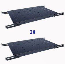2 Pack 1U Rack Mount Server Shelf 19" 4 Post Adjustable 24-29"