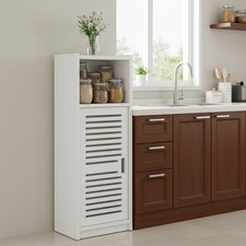 3-Tier Narrow PVC Bathroom Cabinet Waterproof Storage Organizer Free-Standing