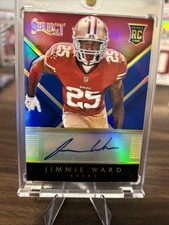 2014 Panini Select Rookie Autographs Jimmie Ward #RA-JI Blue Prizm /25 (AU, RC)