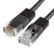 50FT Cat5e Ethernet Cable UTP LAN Network Patch Cord RJ45 Cat 5e Cable - Black