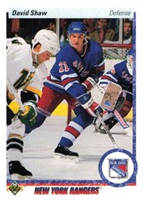 David Shaw 1990-91 Upper Deck #15 New York Rangers Hockey