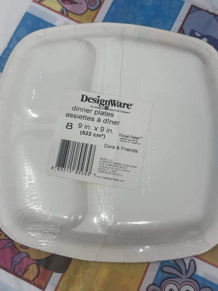 Dora The Explorer 2006 Party Supplies Sealed Plates, Napkins, Table Cloth - Image 2 of 4