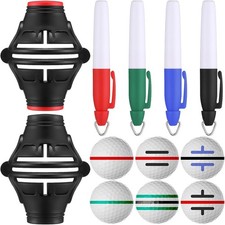 6 Pack Golf Ball Marker Line Tool 360 Degree Triple Line Ball Marker Stencil Too