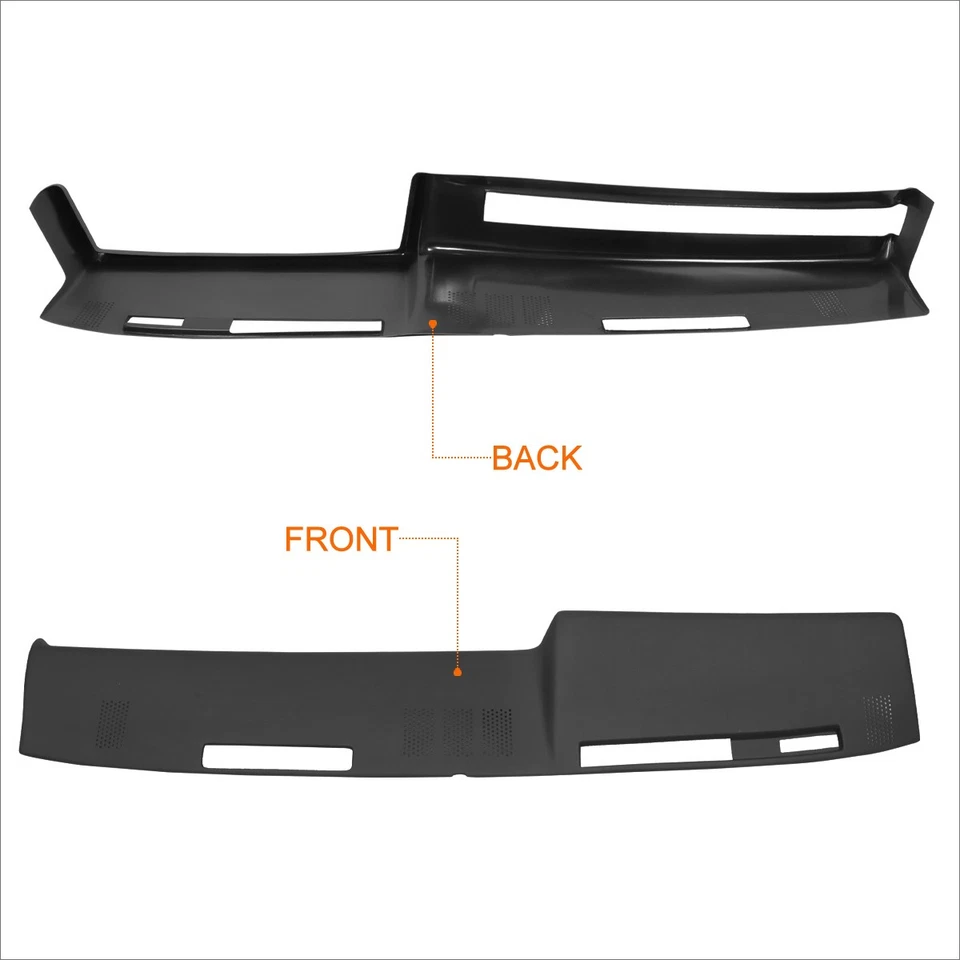 For 81-91 Chevy GMC C/K/R/V Pickup Suburban Molded Dashboard Overlay Cap Black - Image 3 of 4