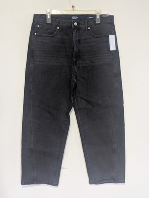 Scoop Women Barrel Leg Jean Size 14 Black Mid-Rise Ralxed Hip Thigh