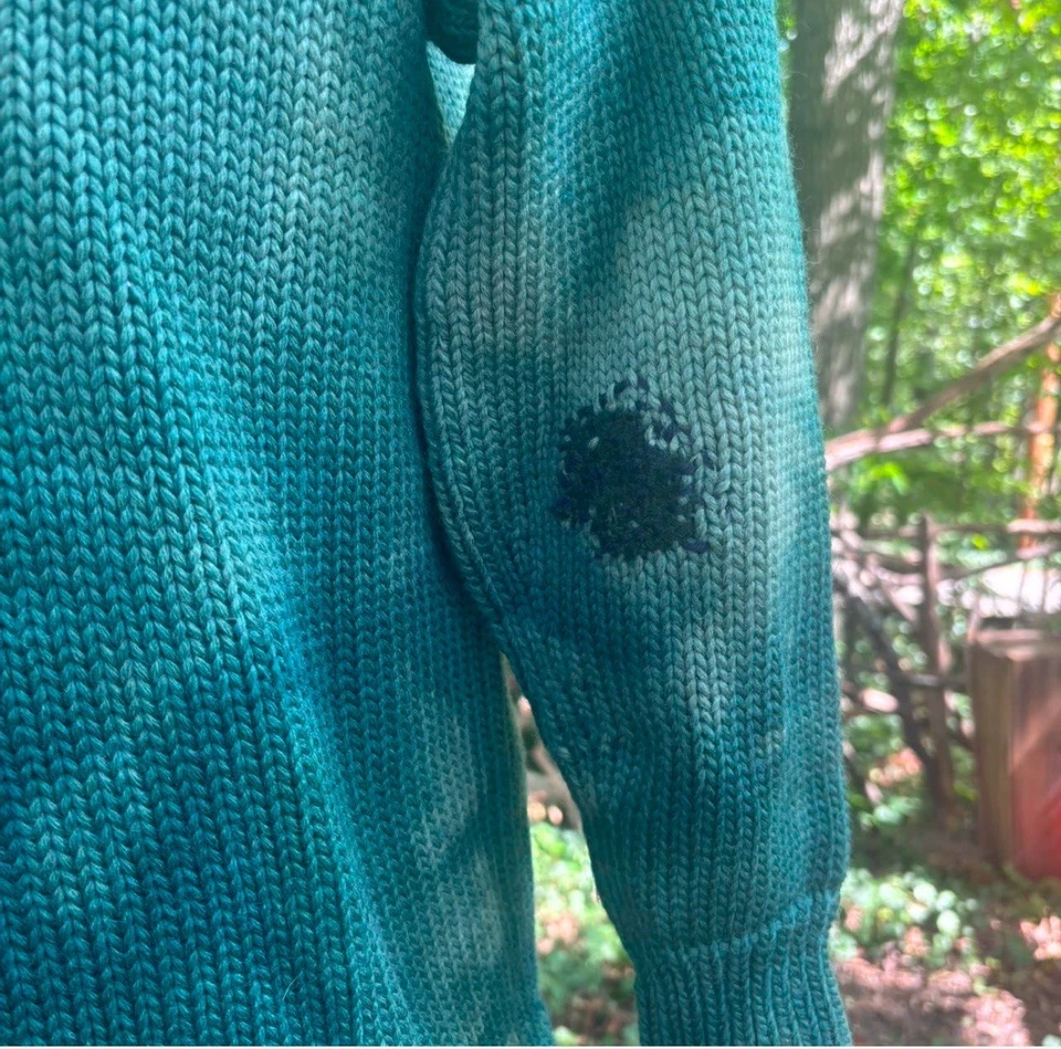 Cárdigan Letterman’s de lana reparado vintage suéter mediano universitario Foto 2 de 4