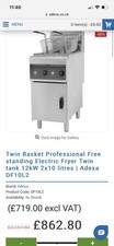 Twin Basket Professional Free standing Electric Fryer Single tank 18kW 28 litres