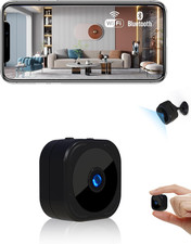 Mini Telecamera Wifi Interno, Videocamera Sorveglianza 1080P, Visione Notturna, 