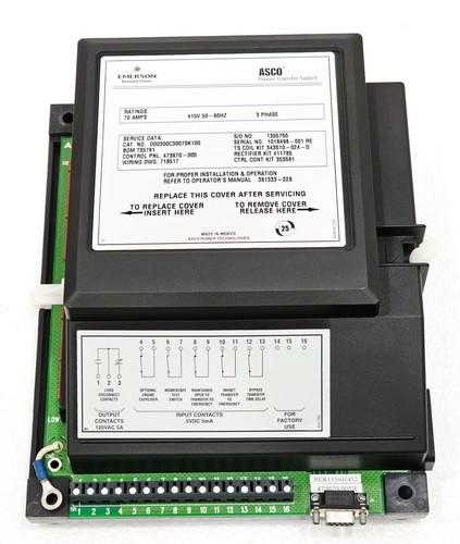 ASCO 473670-005 Serie 300 70A 415V 50-60Hz CONTROLLORE INTERRUTTORE TRASFERIMENTO POTENZA #21 - Foto 1 di 18