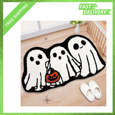 Halloween Ghost Bath Mat 16x30 Inch Non-Slip Bathroom Floor Mat TPR Rug