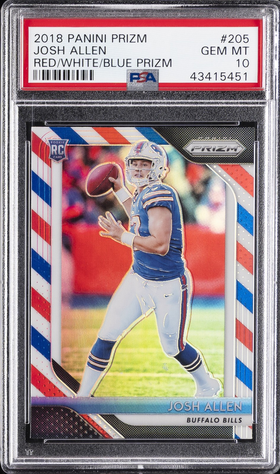 Josh Allen Panini Prizm #205 Red/White/Blue
