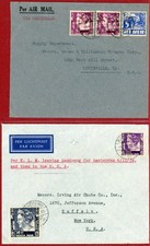 Netherlands Indies 1937(45c), 1938(85c) on Two Airmail Covers to US
