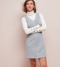 Anthropologie Elizabeth Crosby Princeps Shift Dress NWT Faux Suede XS Minimalist