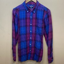 Chubbies Flannel Shirt Mens Large L Purple Plaid Stretch Heavy Weight Outdoors