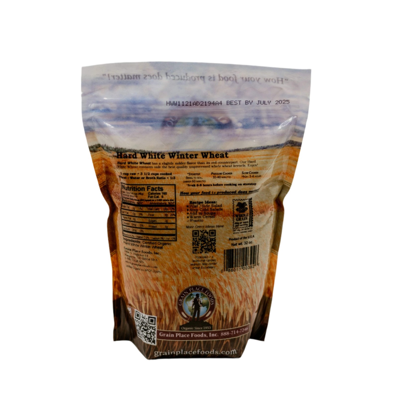 Organic Hard White Winter Wheat | 2 lb | Pack of 6 | Non-GMO | Shipping Included