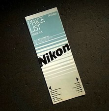 Catalog Nikon Nikon Price List 1989 from Japan