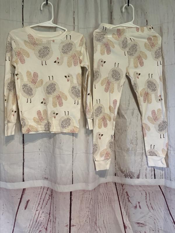 Carter's Pajama Set, Thanksgiving turkey , 5/5A ,  Long Sleeve 2 Piece
