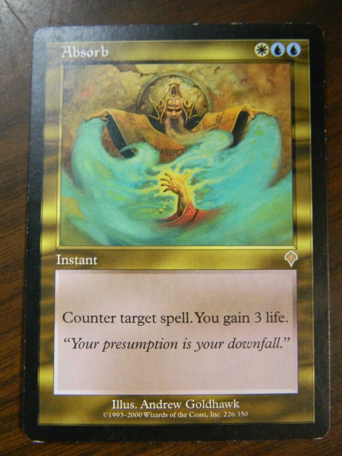 MTG Pre-Modern Invasion Rare Multicolor Absorb Lightly Played Cond