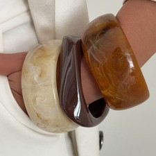 Vintage Irregular Wide Bracelet Minority Design Geometric Hand Ring Party UK