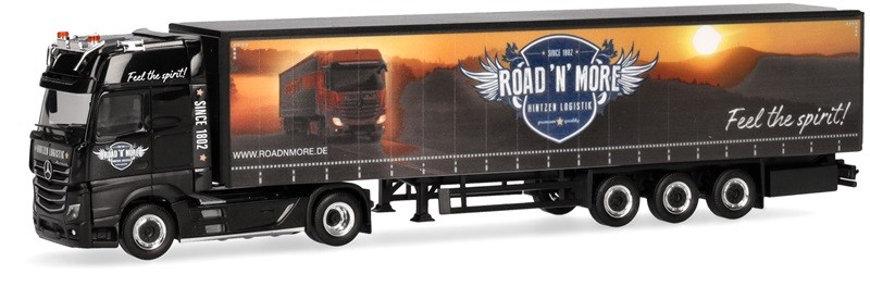 Herpa 958851 - 1:87 MB Actros L Gigaspace Curtain Lorry Hintzen Logistics
